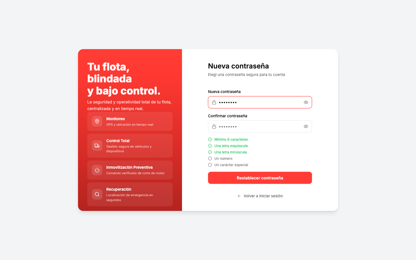 TODO: captura de requisitos de contraseña